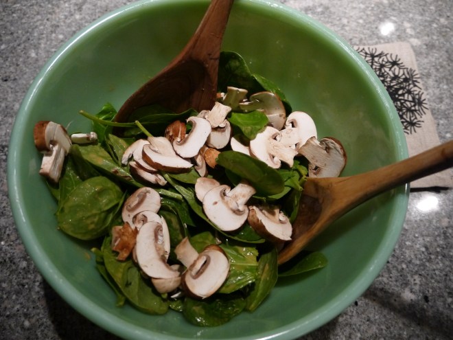 spinach salad with glory bowl dressing - trust in kim