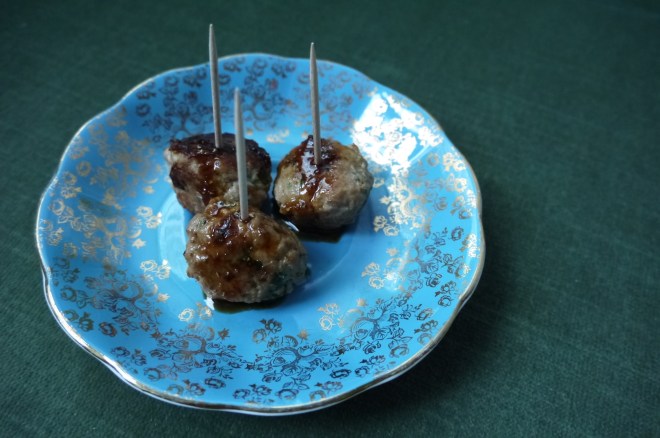 scallion meatballs with soy ginger glaze - trust in kim