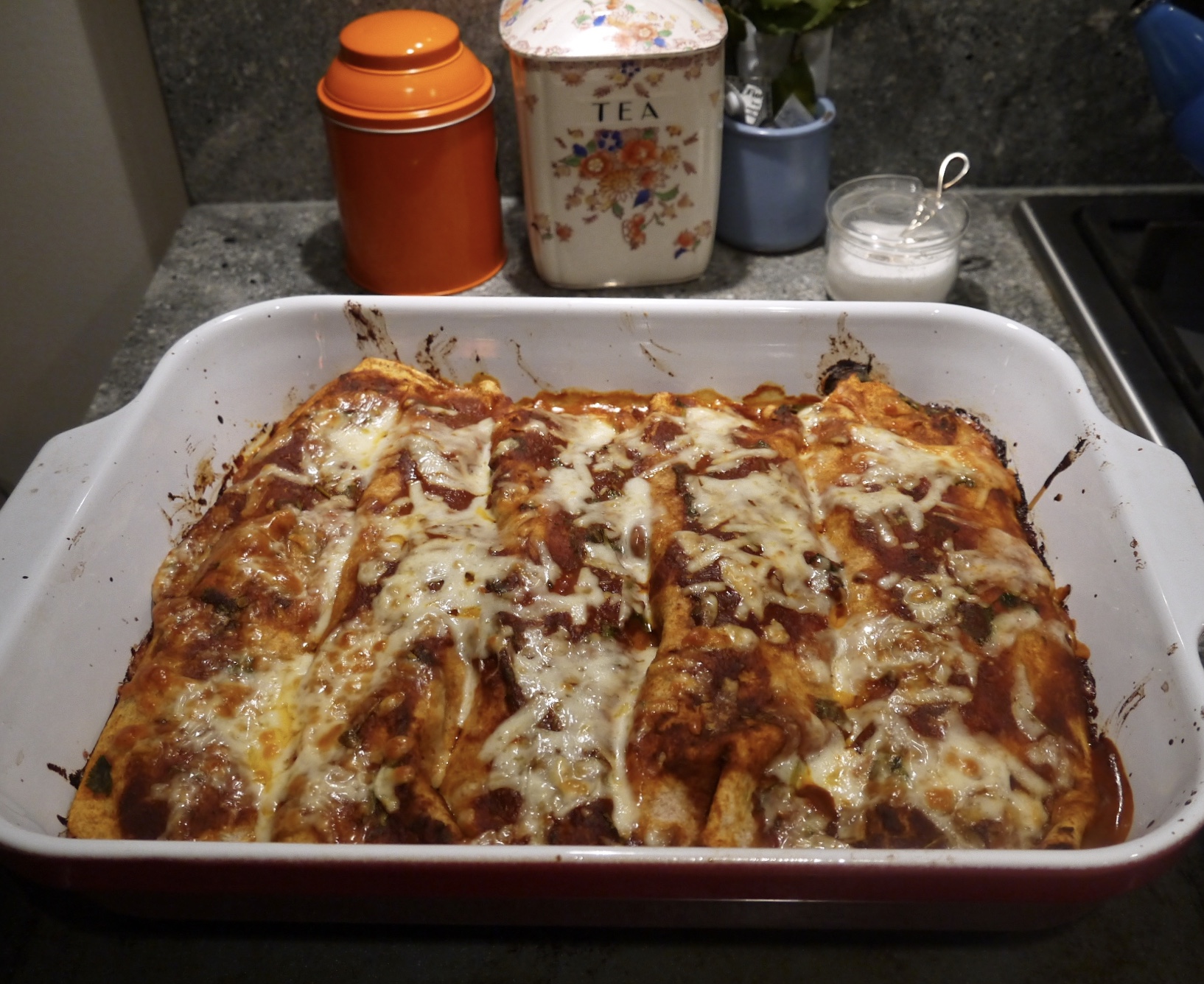 avocado and pinto bean enchilada - trustinkim