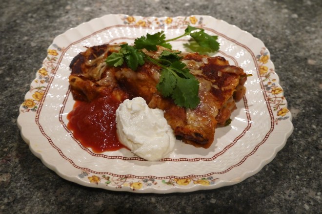 avocado and pinto bean enchiladas - trustinkim