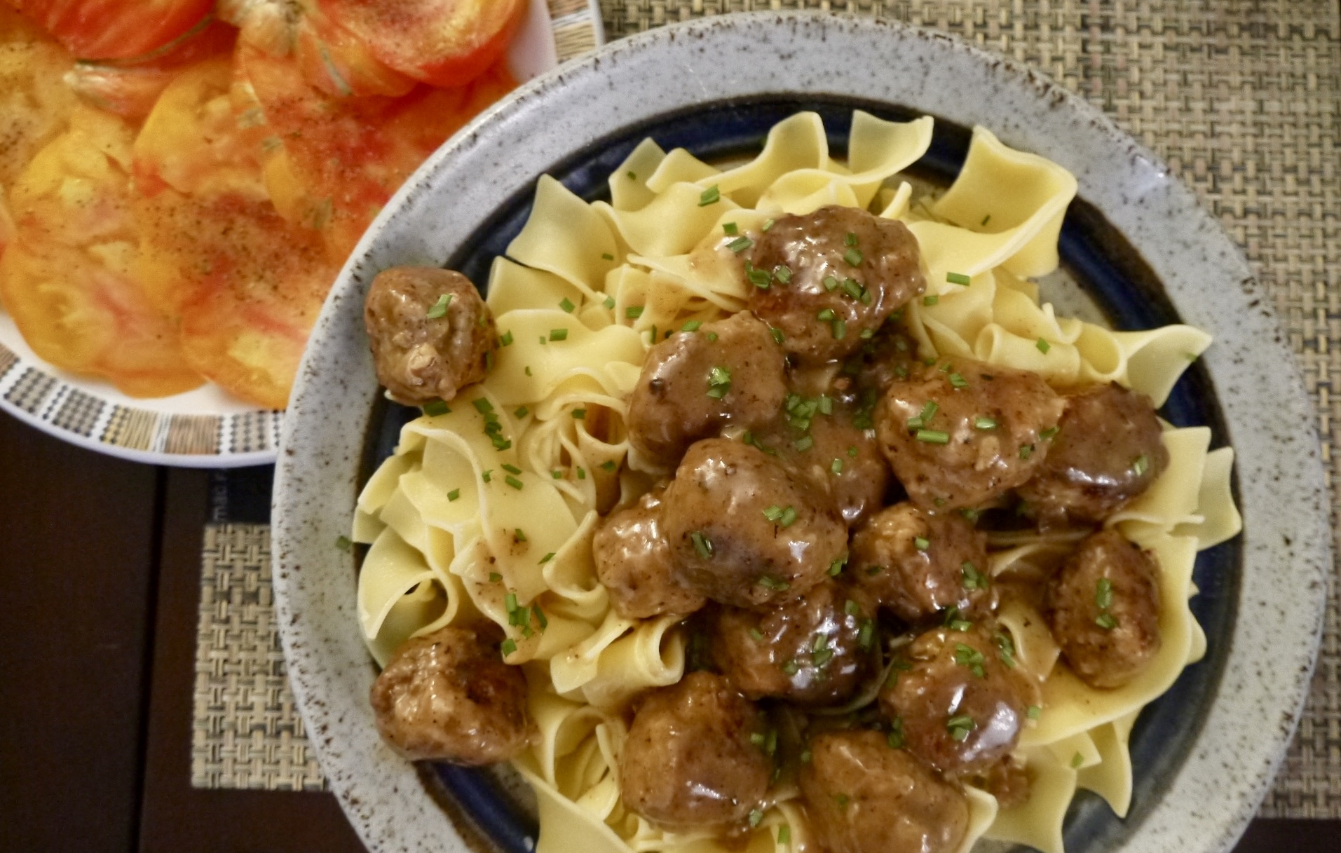 turkey meatballs marsala with egg noodles - trustinkim