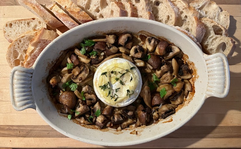 Garlicky Roasted Mushrooms and&nbsp;Brie